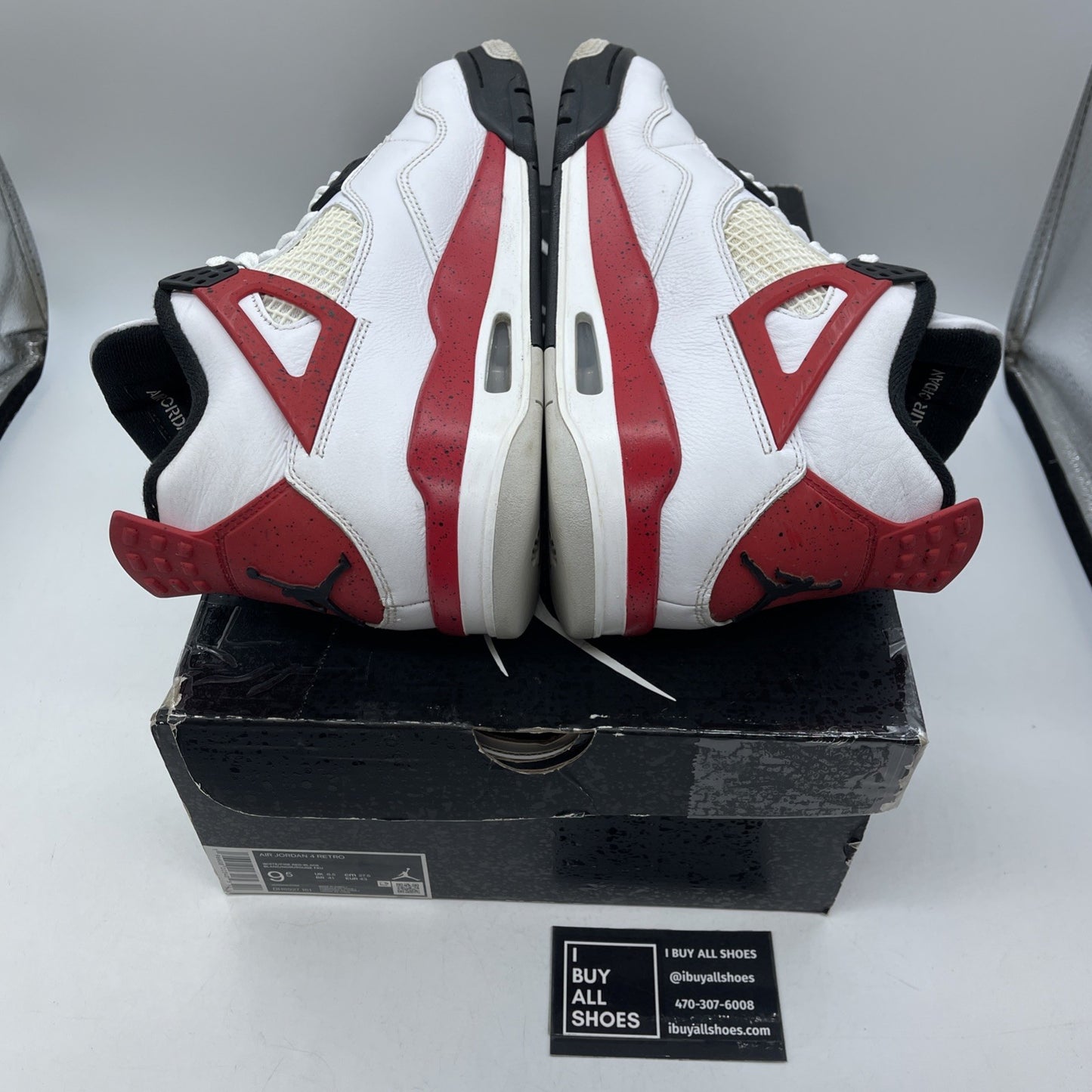 Size 9.5 - Jordan 4 Retro Mid Red Cement Black White Leather (DH6927-161)