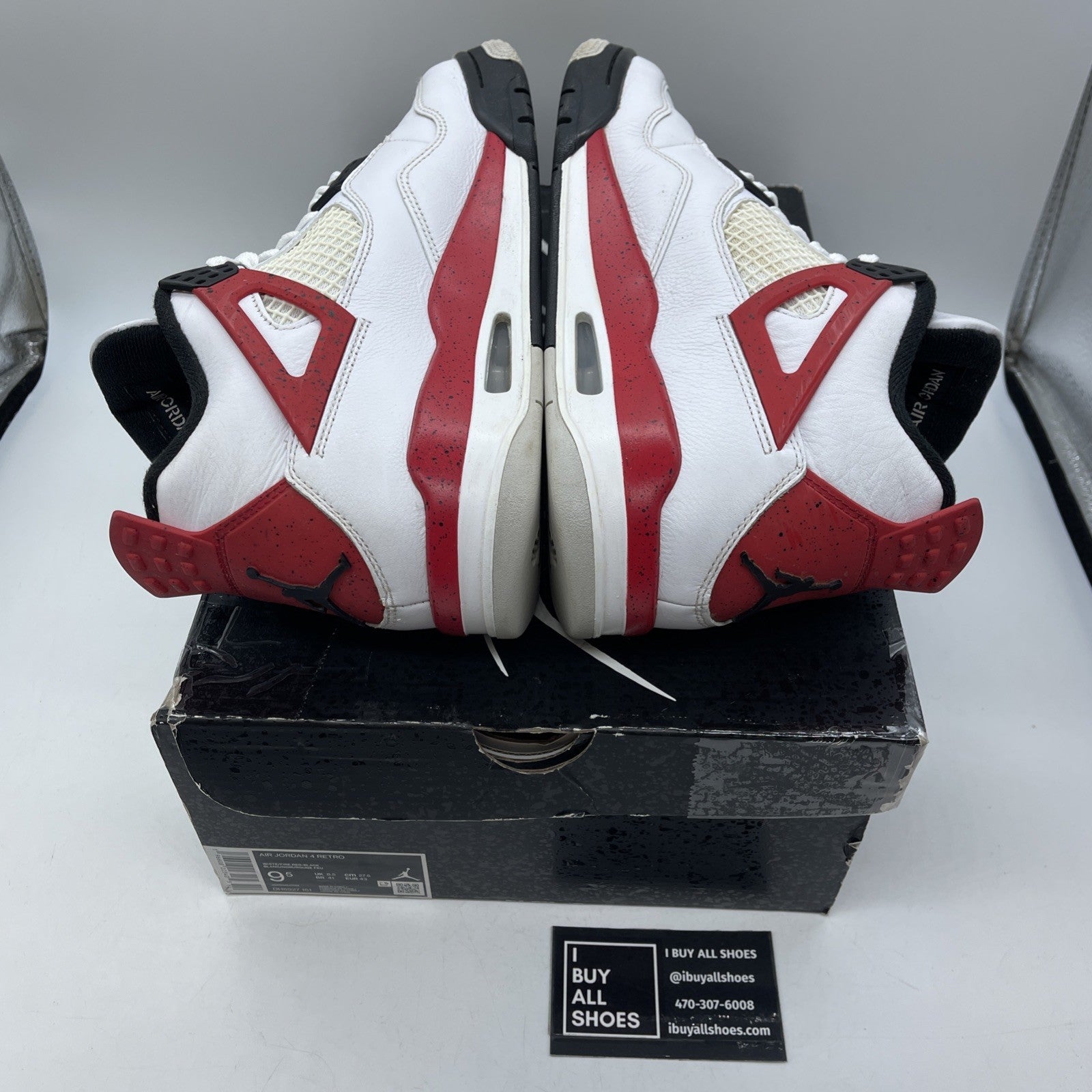 Size 9.5 - Jordan 4 Retro Mid Red Cement Black White Leather (DH6927-161)