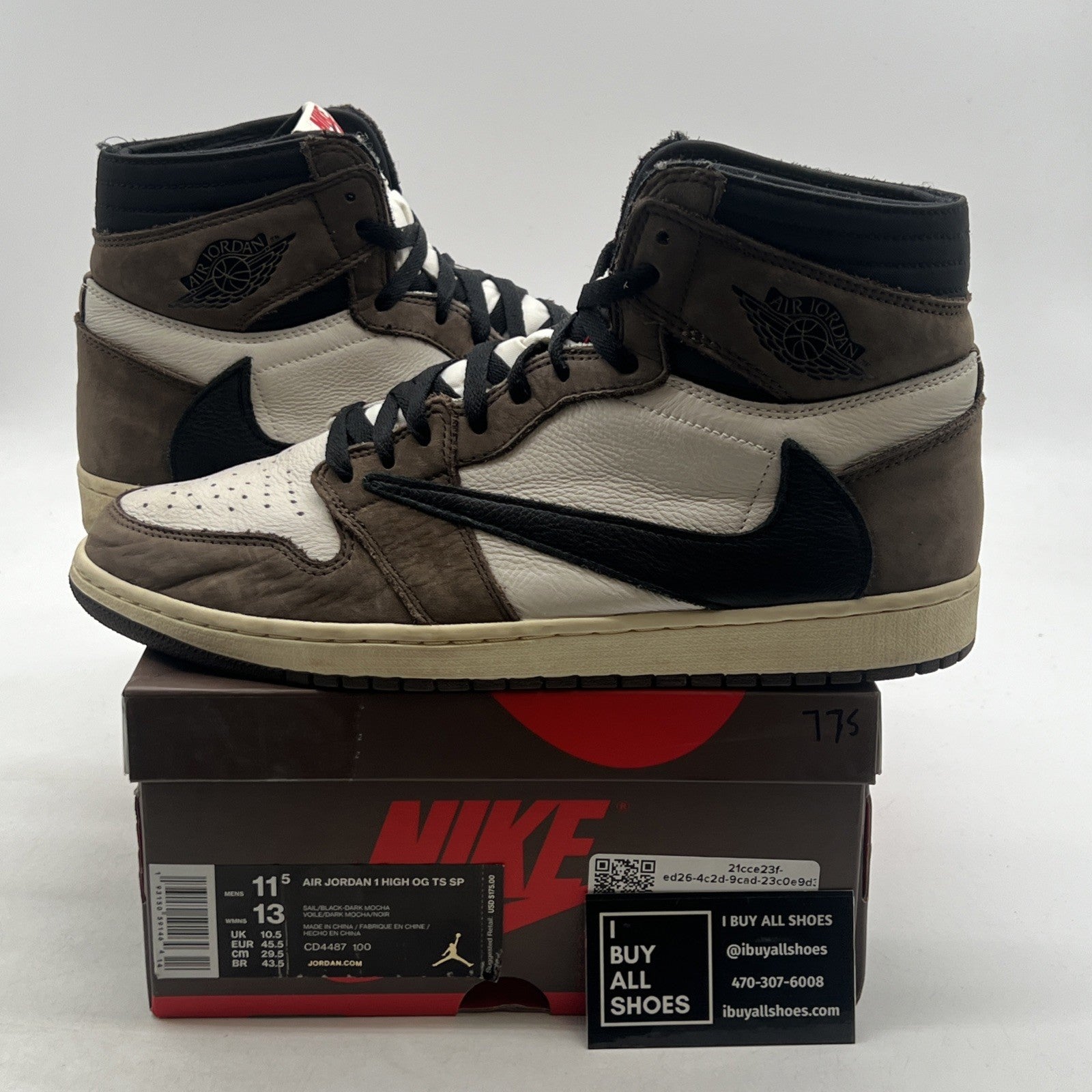 Size 11.5 - Air Jordan 1 Retro OG x Travis Scott High Mocha (CD4487-100)