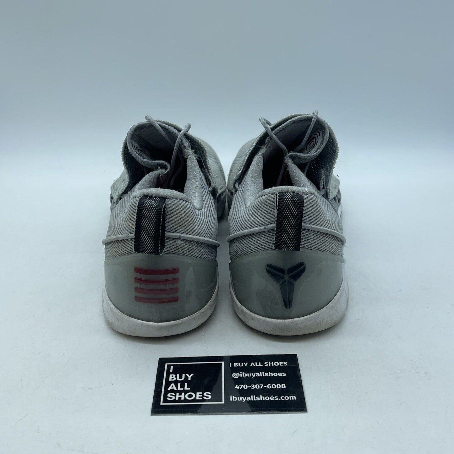 Size 8 - Nike Kobe A.D. NXT Wolf Grey Black Red White Suede (882049-002)
