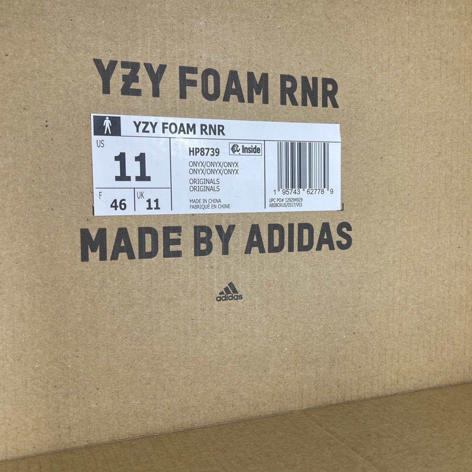 Size 11 - adidas Yeezy Foam Runner RNNR Onyx Black Rubber (HP8739)