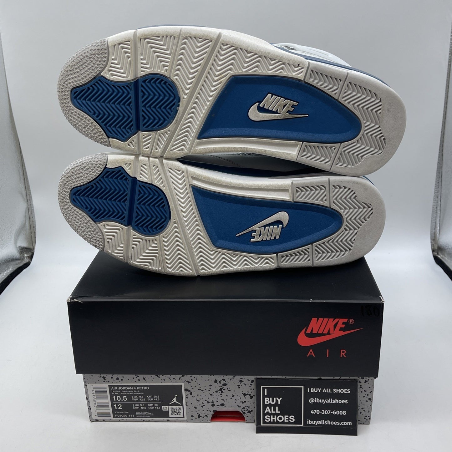Size 10.5 - Air Jordan 4 Retro 2024 Military Blue Grey Suede (FV5029-141)