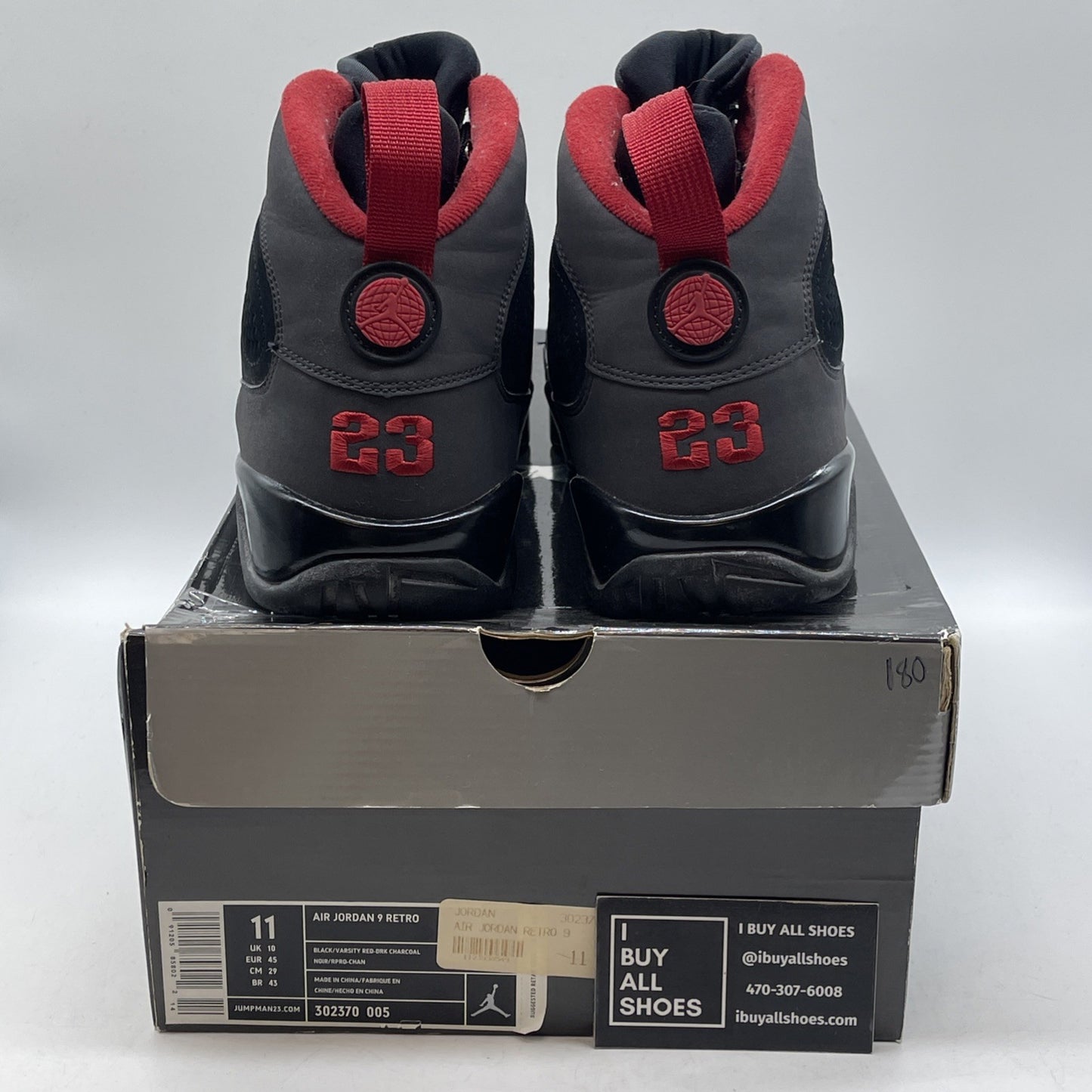 Size 11 - Air Jordan 9 Retro 2010 Charcoal Grey Black Suede (302370-005)