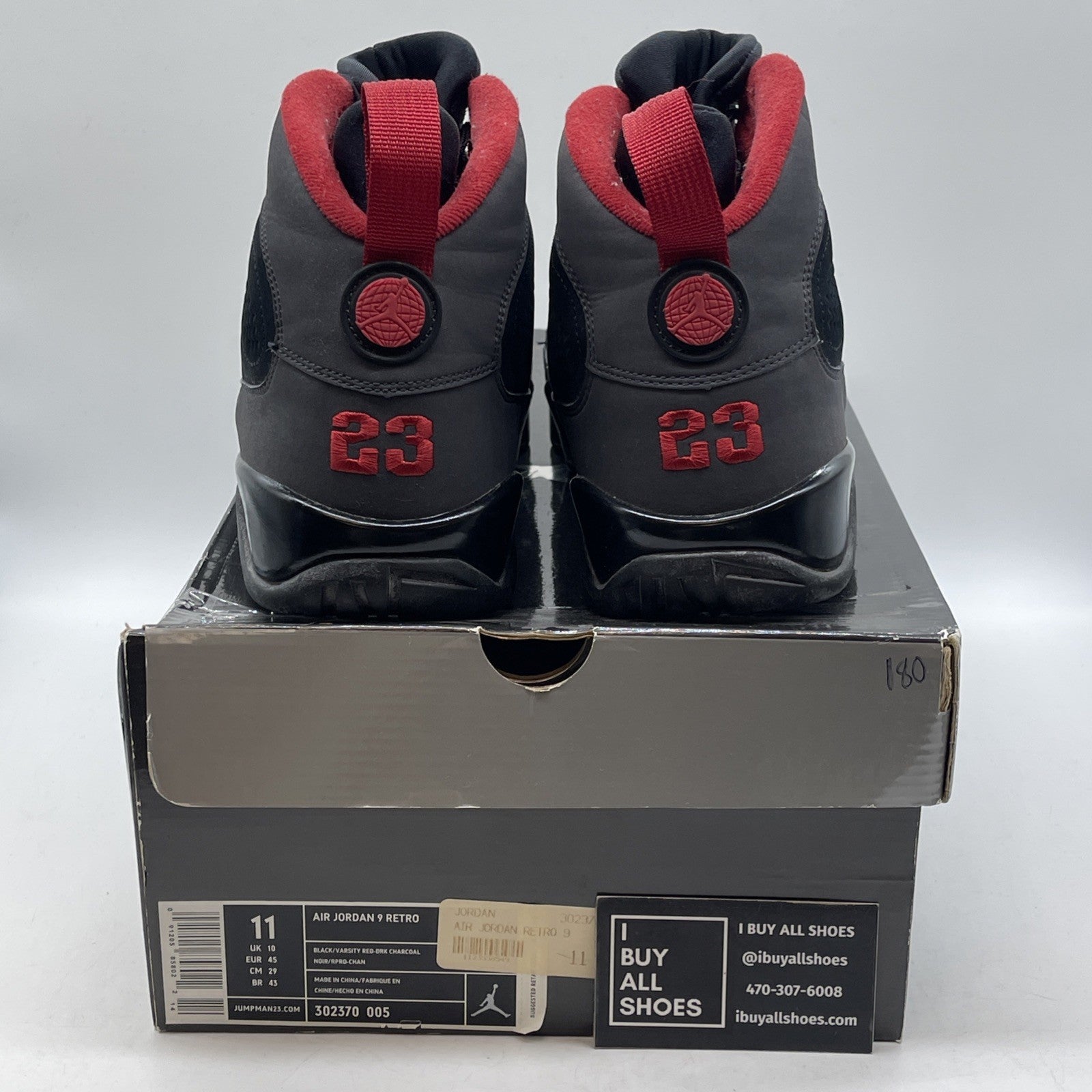 Size 11 - Air Jordan 9 Retro 2010 Charcoal Grey Black Suede (302370-005)