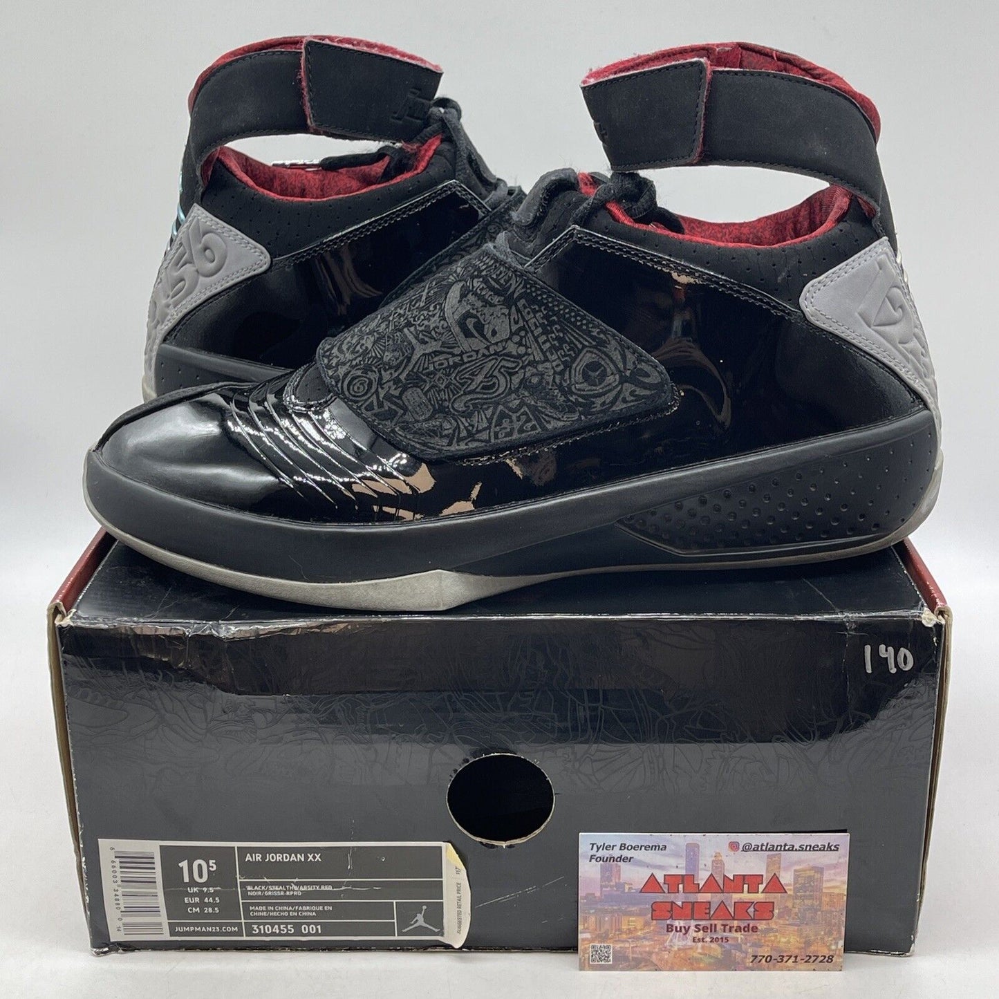 Size 10.5 - Air Jordan 20 OG 2005 Stealth Black Grey Suede Leather (310455-001)