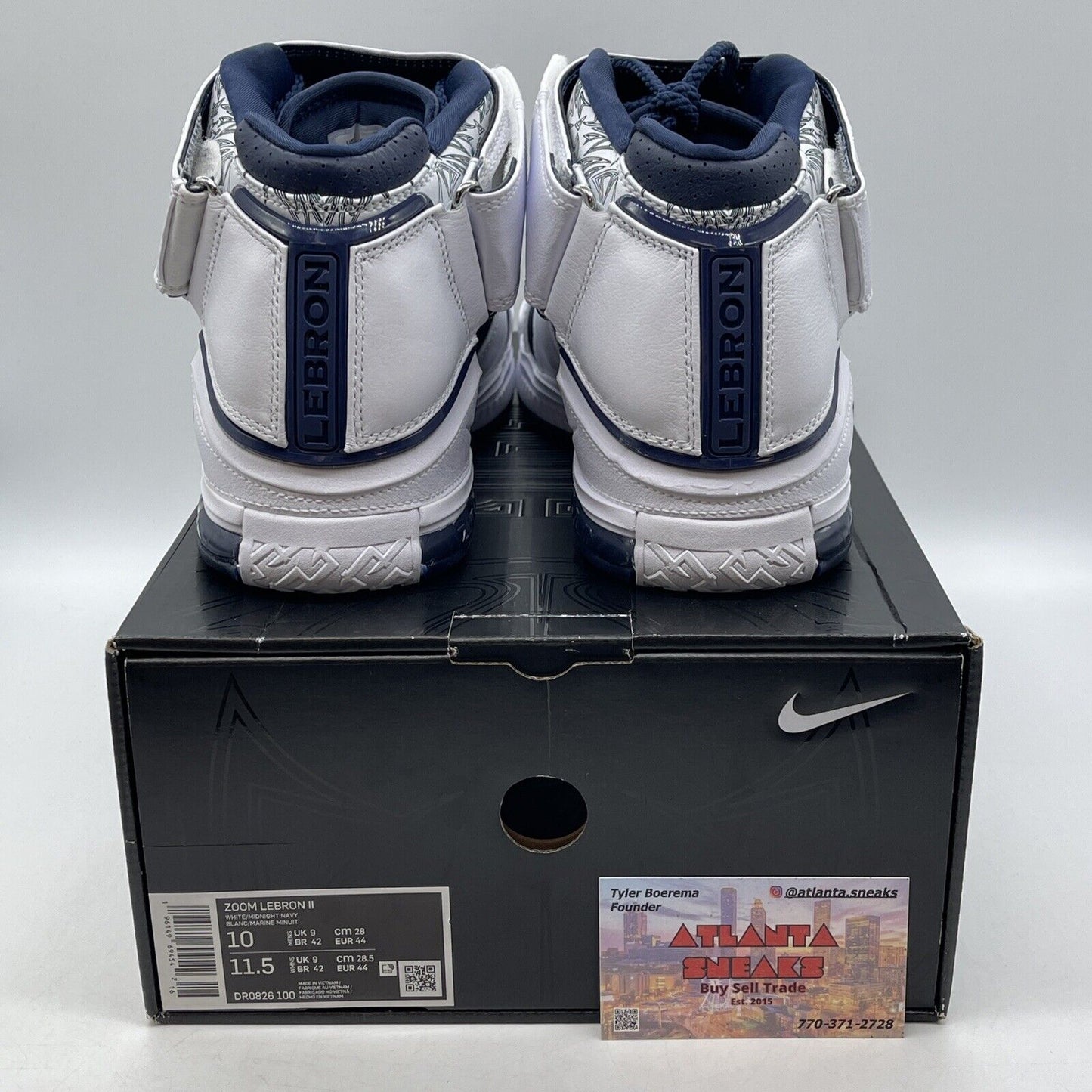 Size 10 - Nike Zoom LeBron 2 Retro 2022 USA White Blue Red  Leather (DR0826-100)