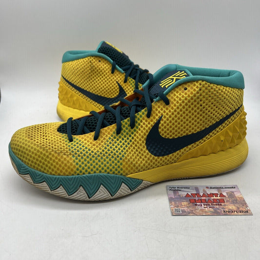 Size 13 - Nike Kyrie 1 Letterman Yellow White Black Teal (705277-737)