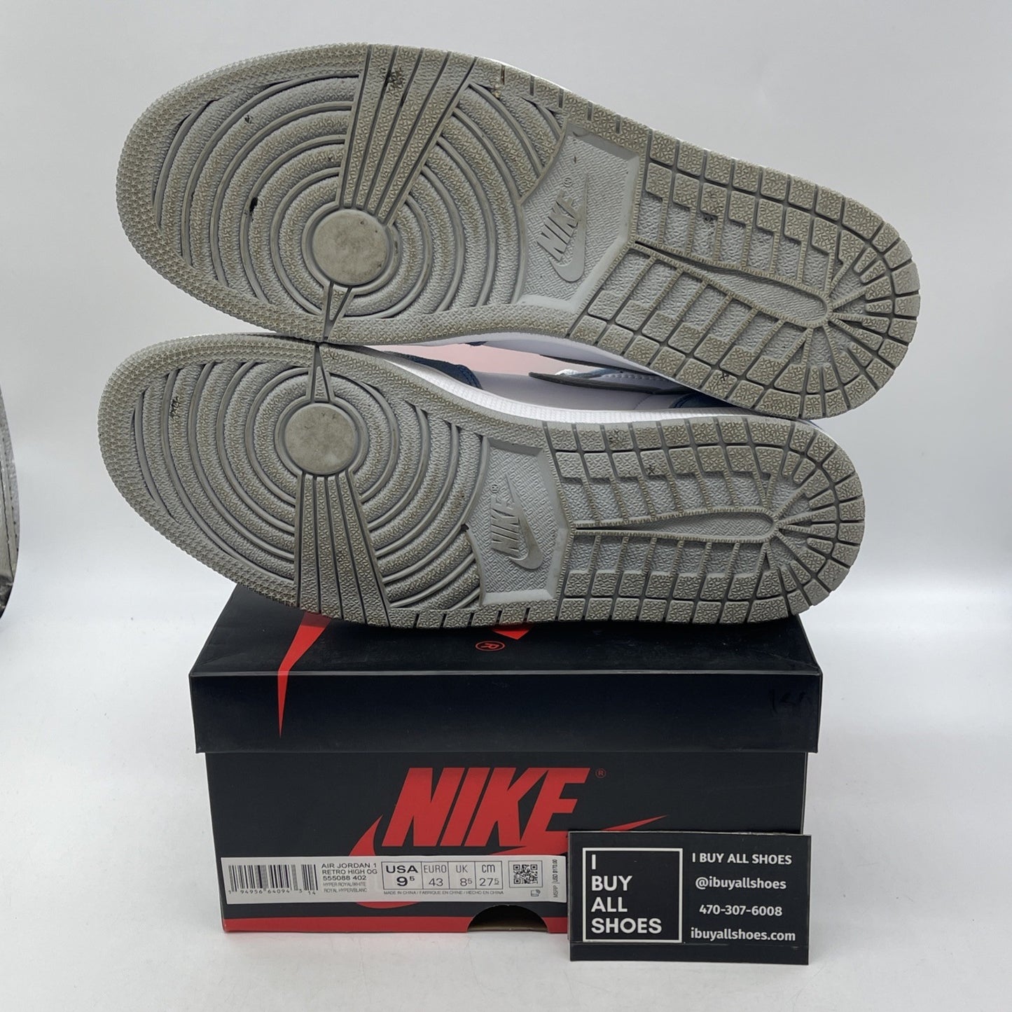 Size 9.5 - Air Jordan 1 Retro OG High Hyper Royal (555088-402)