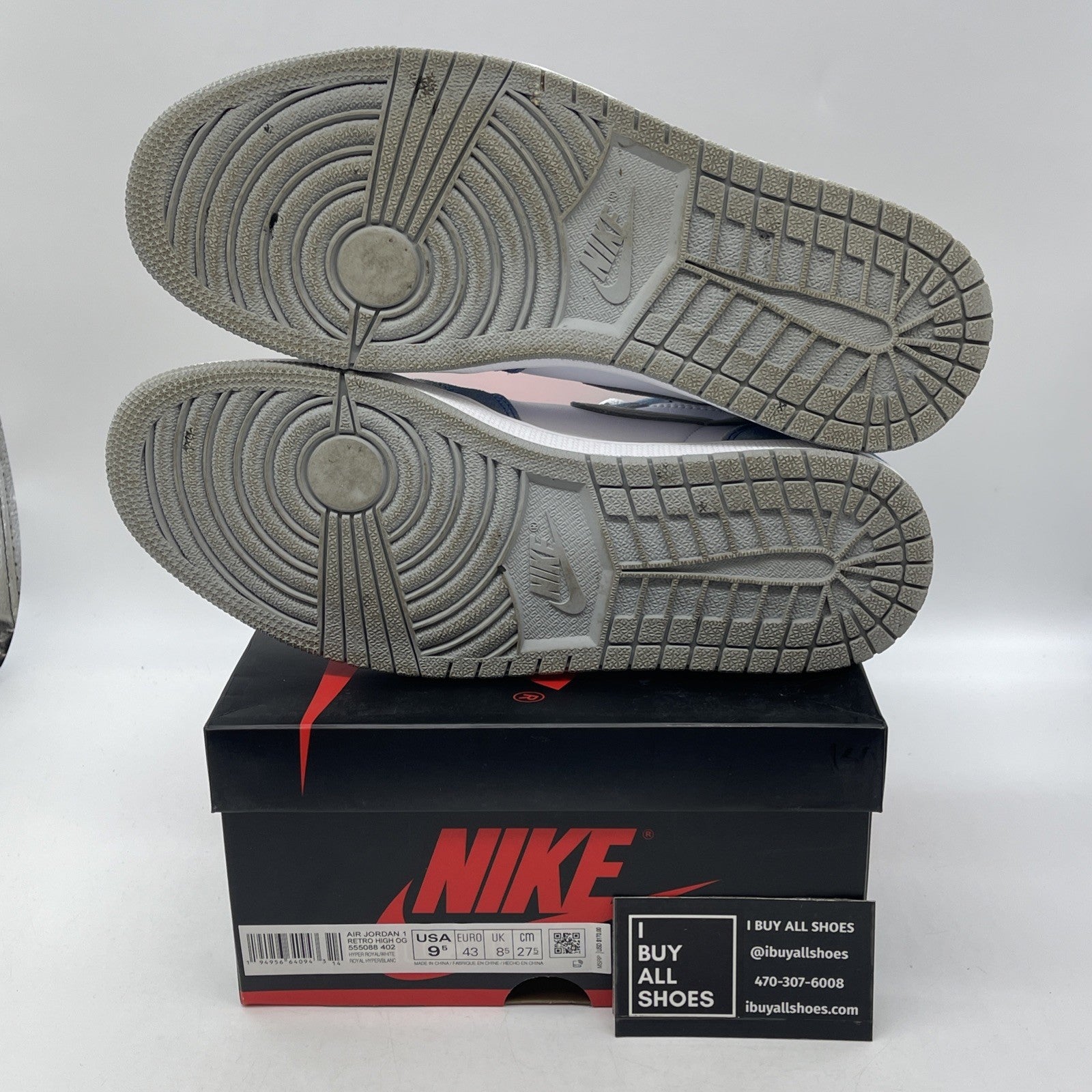 Size 9.5 - Air Jordan 1 Retro OG High Hyper Royal (555088-402)