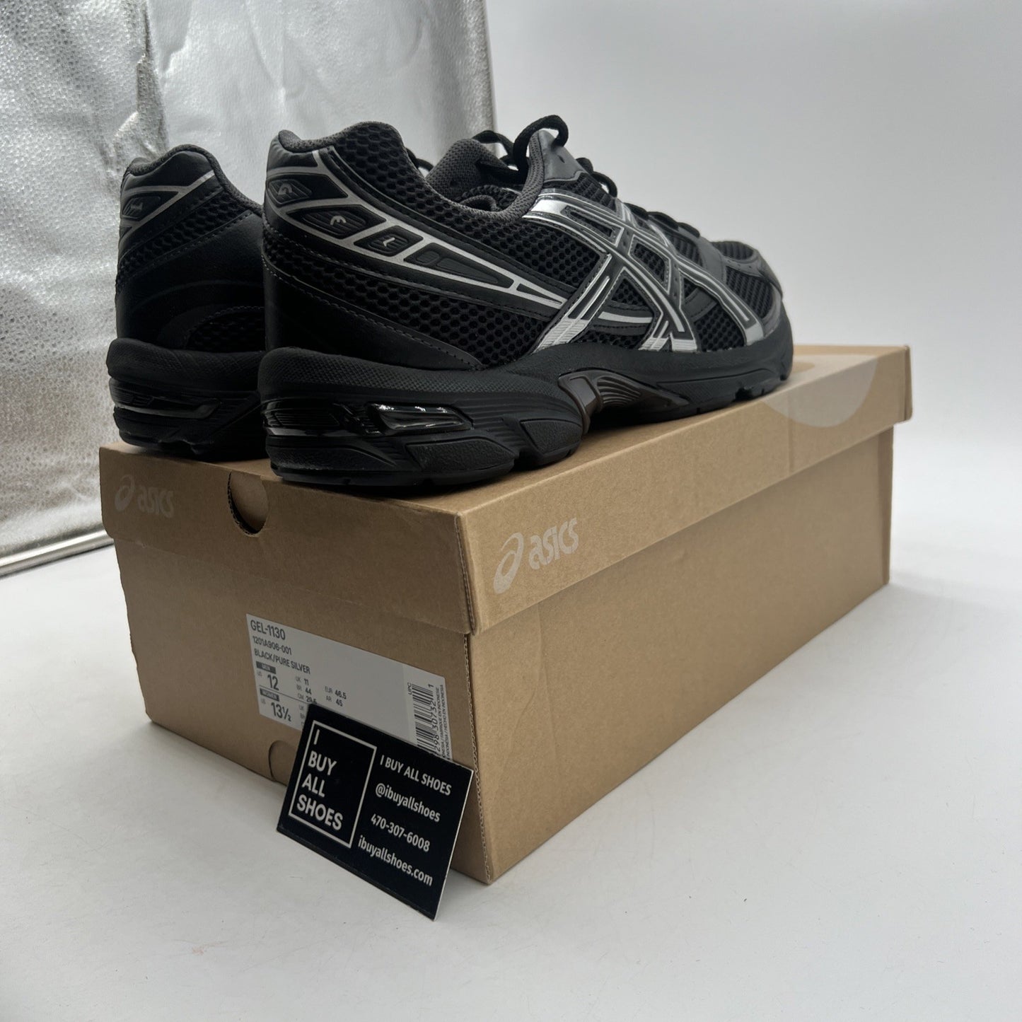 Size 12 - ASICS Gel 1130 Black Pure Silver (1201A906-001)
