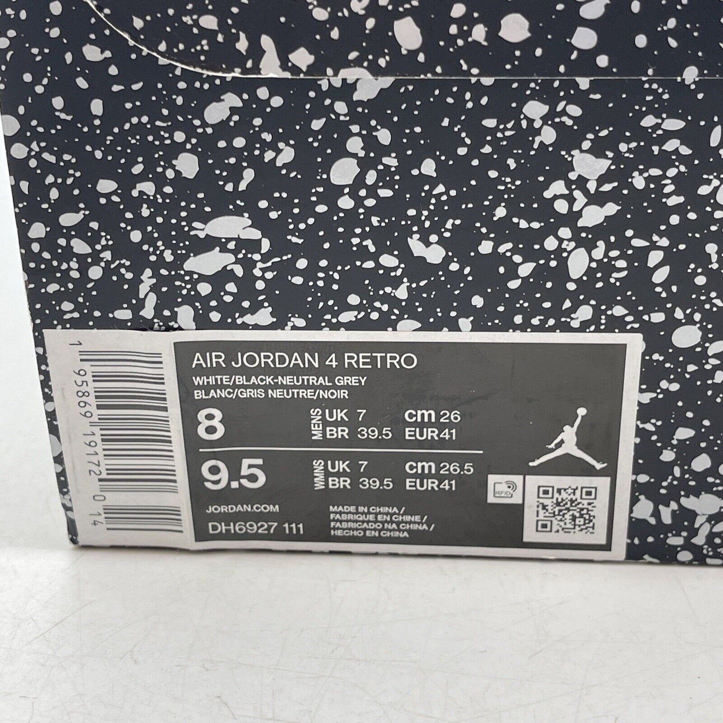 Size 8 - Jordan 4 Retro Mid Military Black White Suede Leather (DH6927-111)