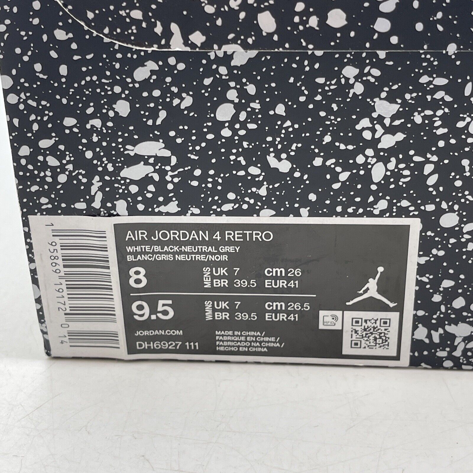 Size 8 - Jordan 4 Retro Mid Military Black White Suede Leather (DH6927-111)