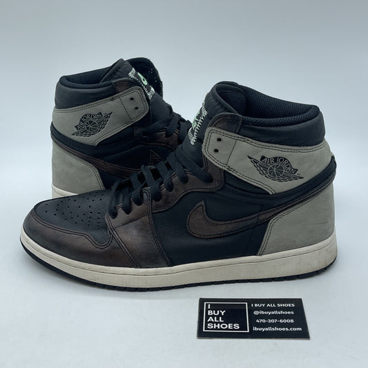 Size 12 - Air Jordan 1 Retro OG High Patina Grey Black Suede (555088-033)