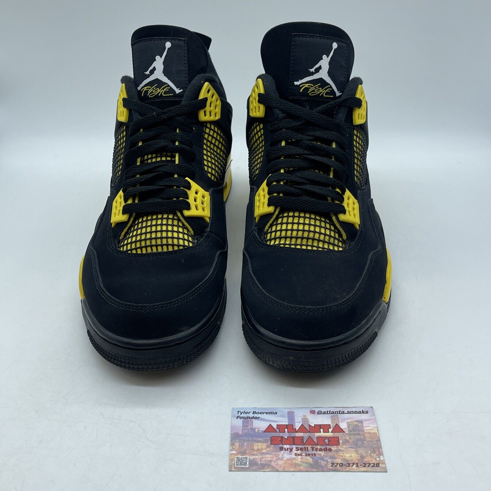 Size 13 - Jordan 4 Retro Mid Thunder White Black Yellow Suede (DH6927-017)