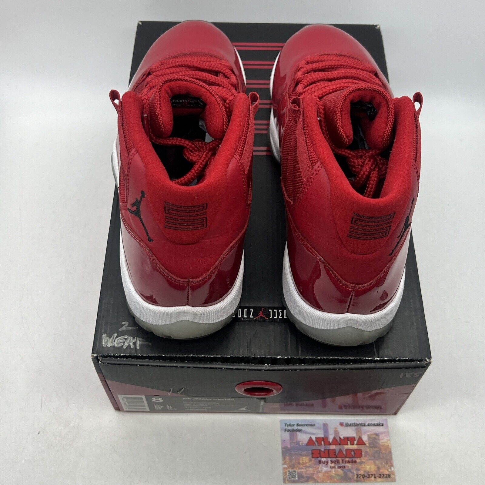 Size 8 - Jordan 11 Retro High Win Like '96 White Red Icey Black (378037-623)