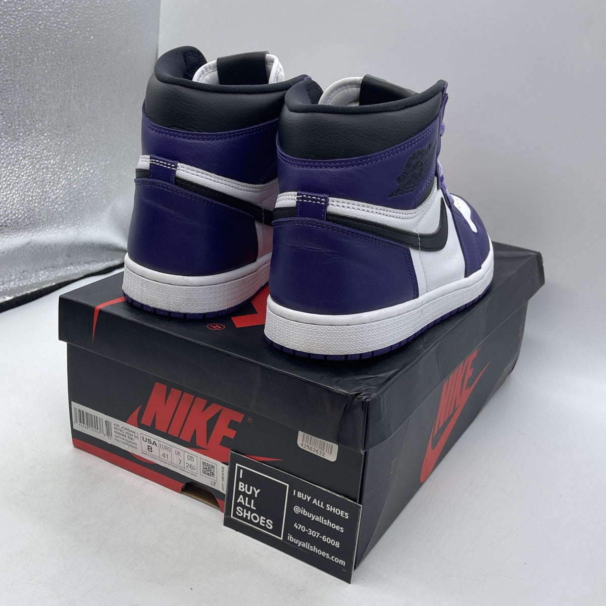 Size 8 - Air Jordan 1 Retro OG High Court Purple 2.0 (555088-500)