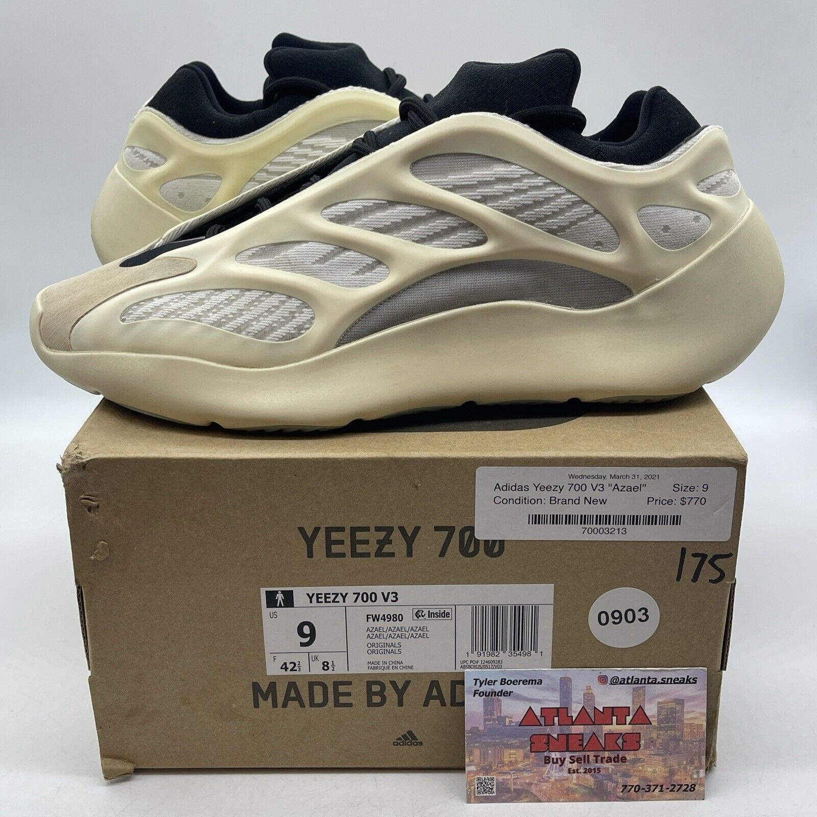 Size 9 - adidas Yeezy Boost 700 V3 Azael Black (FW4980)