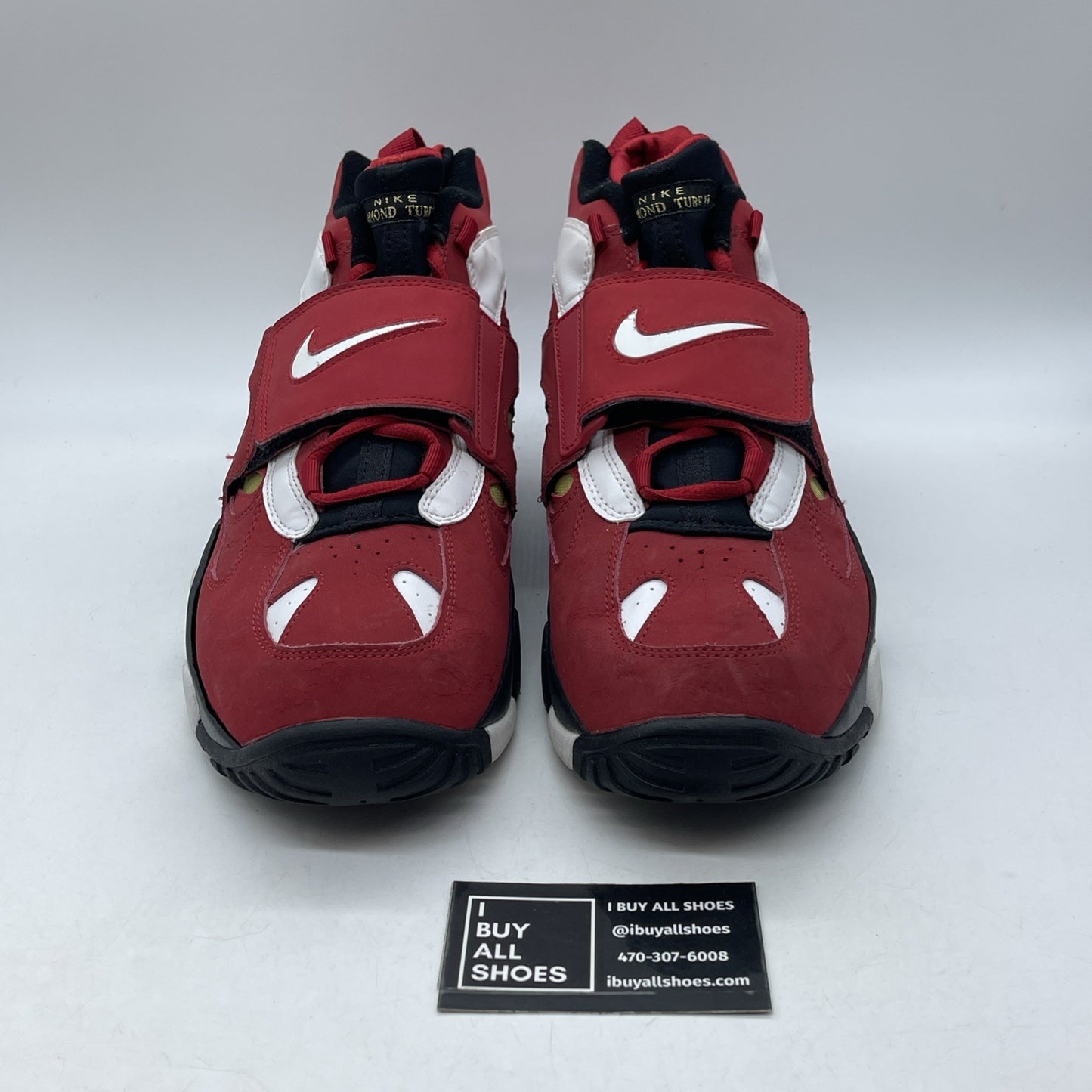 Size 13 - Nike Air Diamond Turf 2 2012 Red Gold White Suede (487658-610)