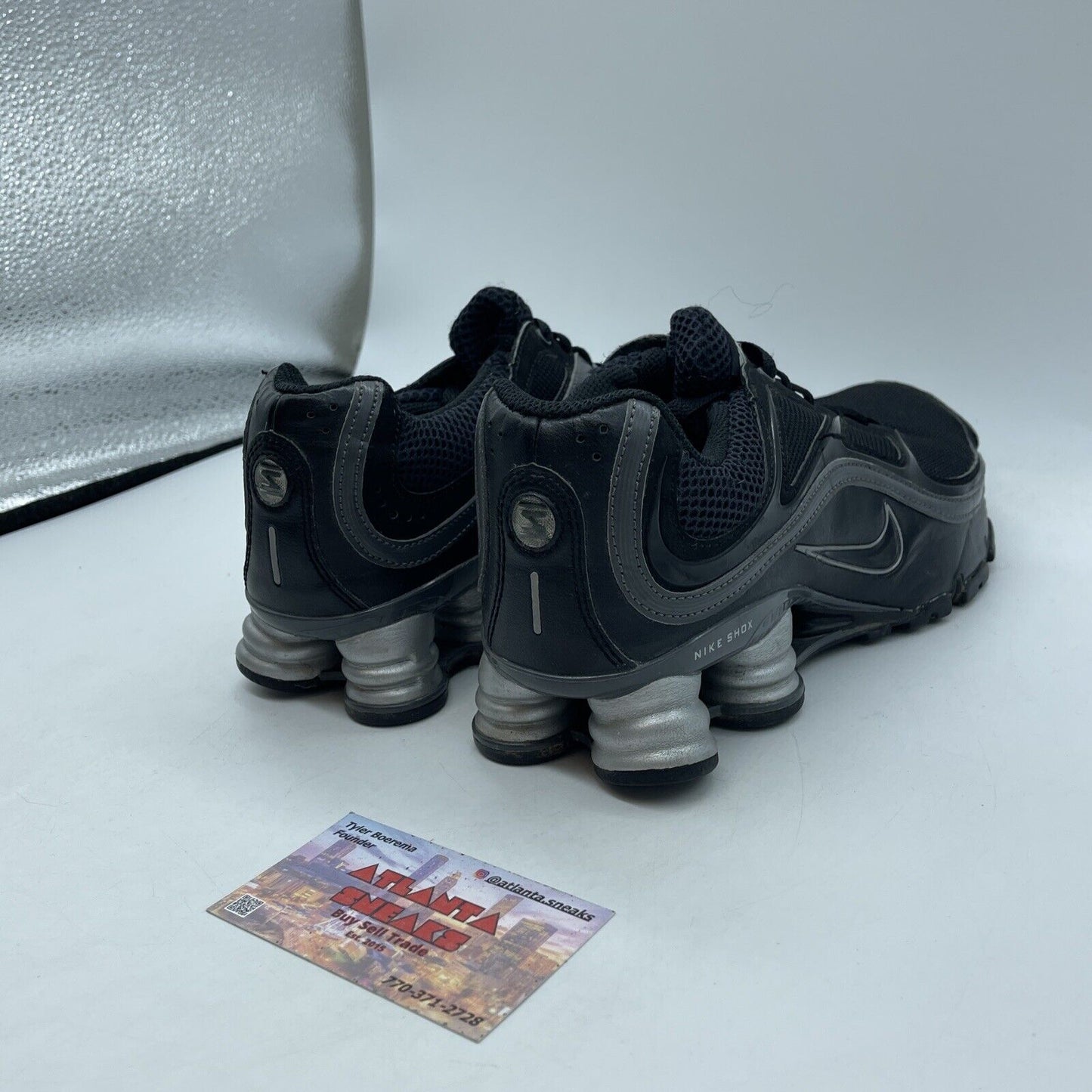 Size 8W - Nike Shox Turbo 9 Black Dark Grey Suede Leather (366423-003)