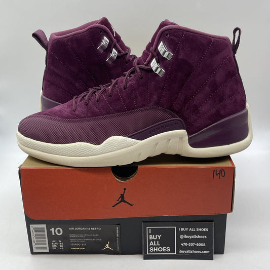 Size 10 - Air Jordan 12 Retro Bordeaux Purple Suede Leather (130690-617)