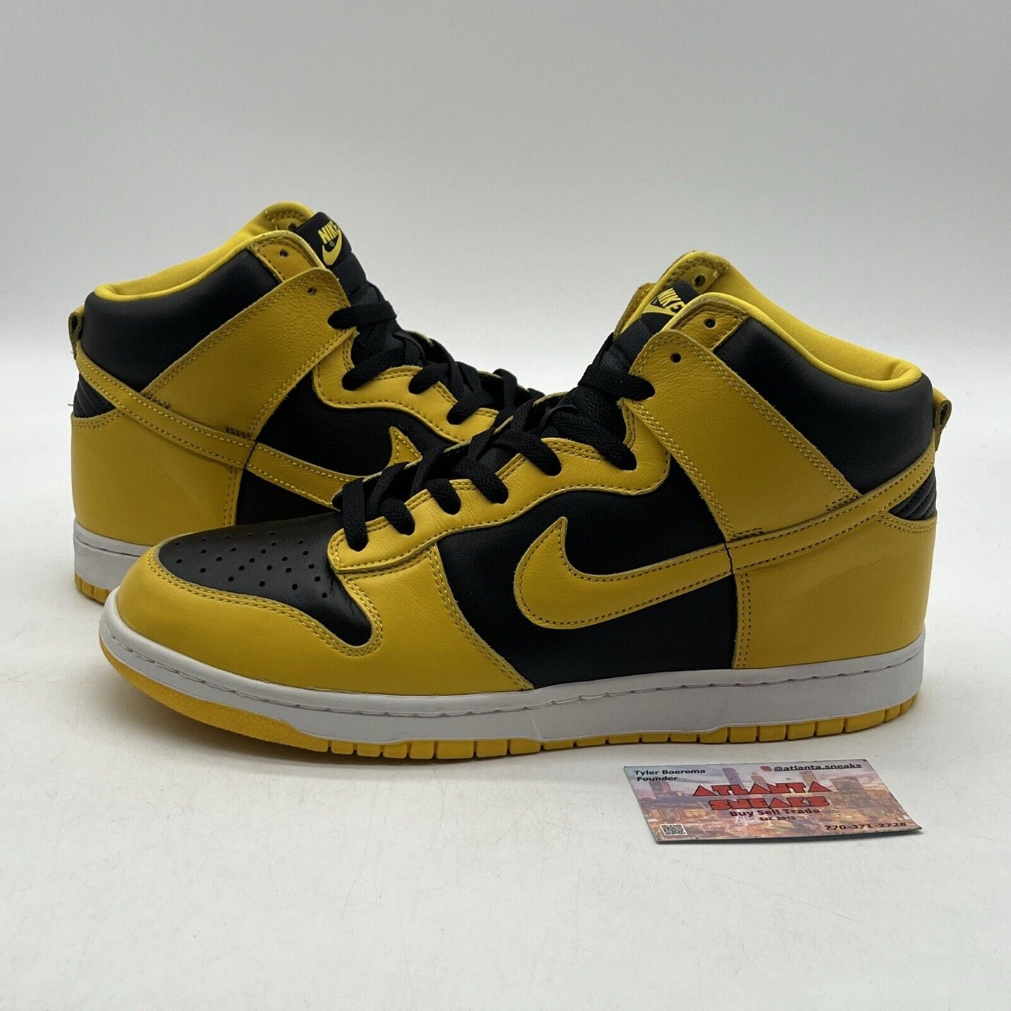 Size 12 - Nike Dunk SP 2020 High Iowa Black White Yellow Leather (CZ8149-002)