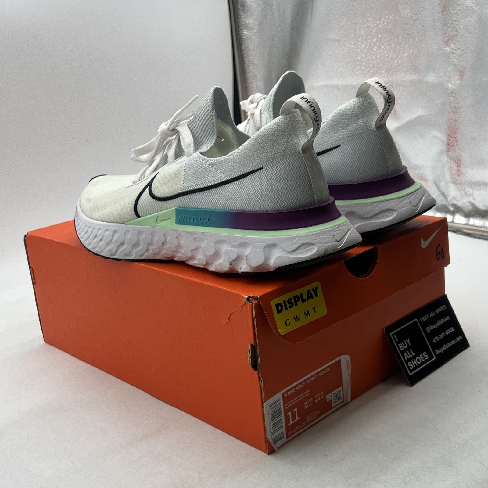 Size 11 - Nike React Infinity Run Flyknit White Ombre W (CD4372-102)