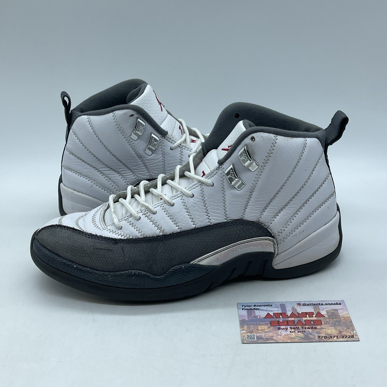 Size 7 - Air Jordan 12 Retro Dark Grey Suede White Leather (130690-160)