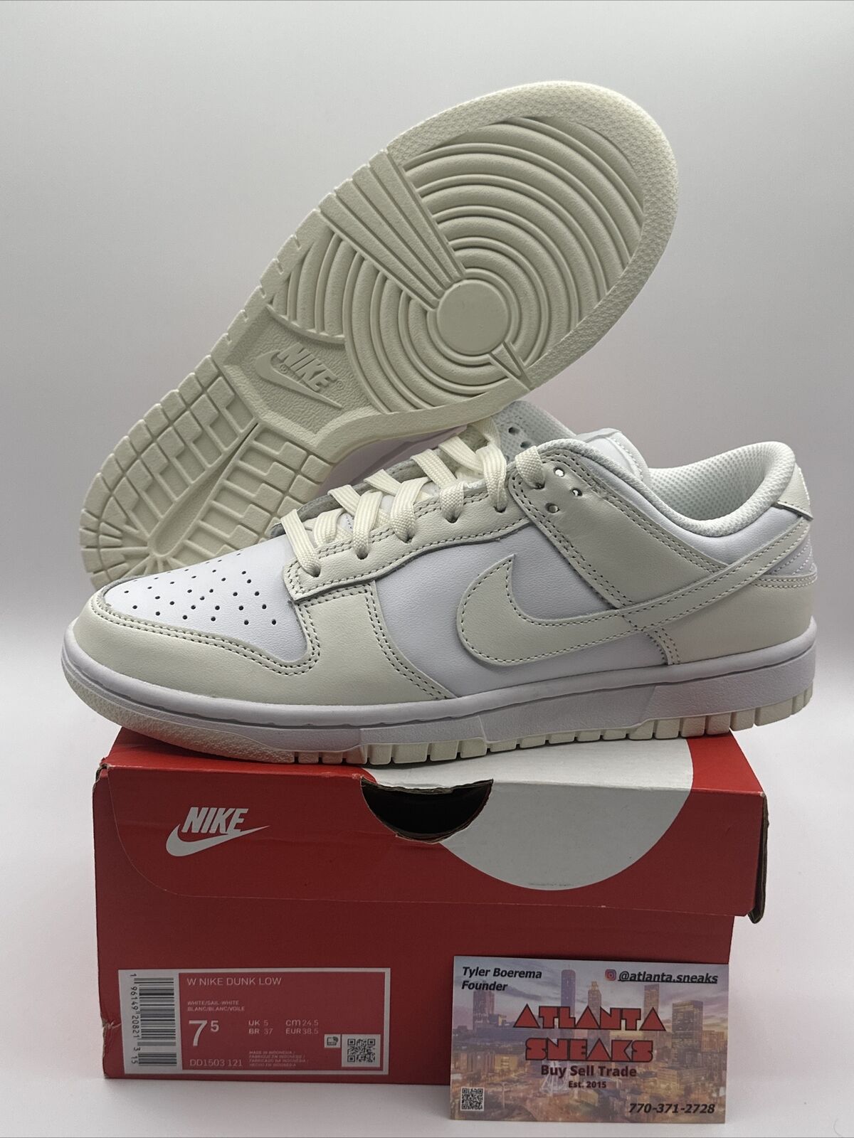 Size 7.5 - Nike Dunk Low White Sail 2022