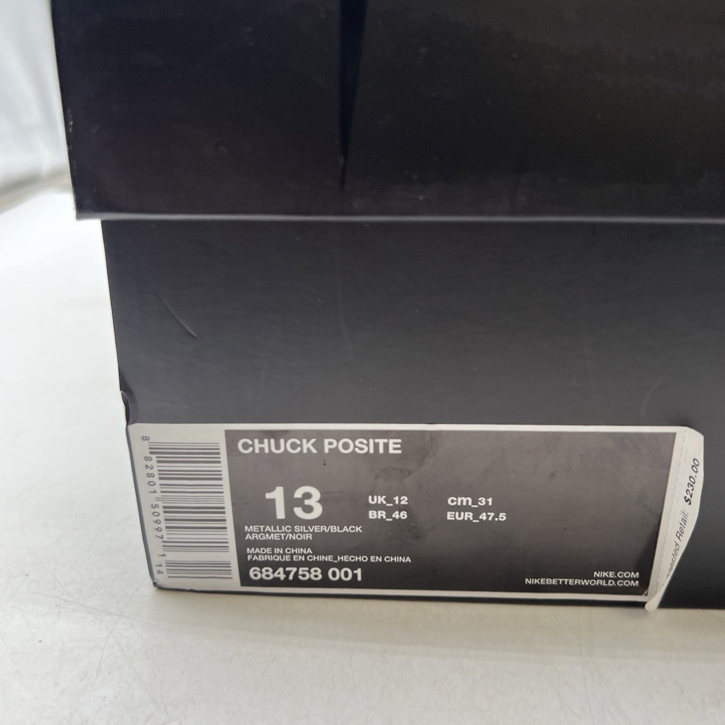 Size 13 - Nike Chuck Posite Metallic Silver (684758-001)