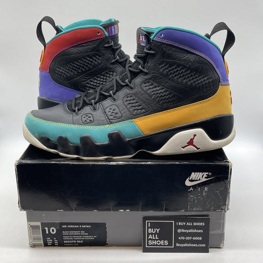 Size 10 - Air Jordan 9 Retro Dream It, Do It Black Suede Leather (302370-065)