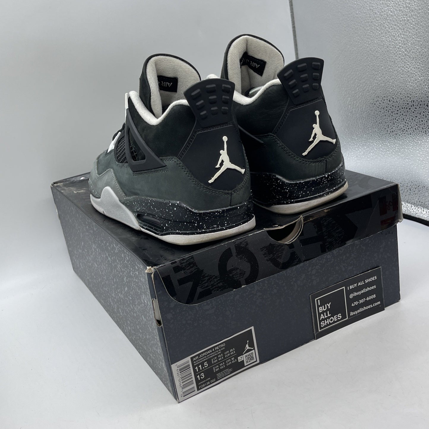 Size 11.5 - Air Jordan 4 Retro 2024 Fear Grey Black Suede (FQ8138-002)