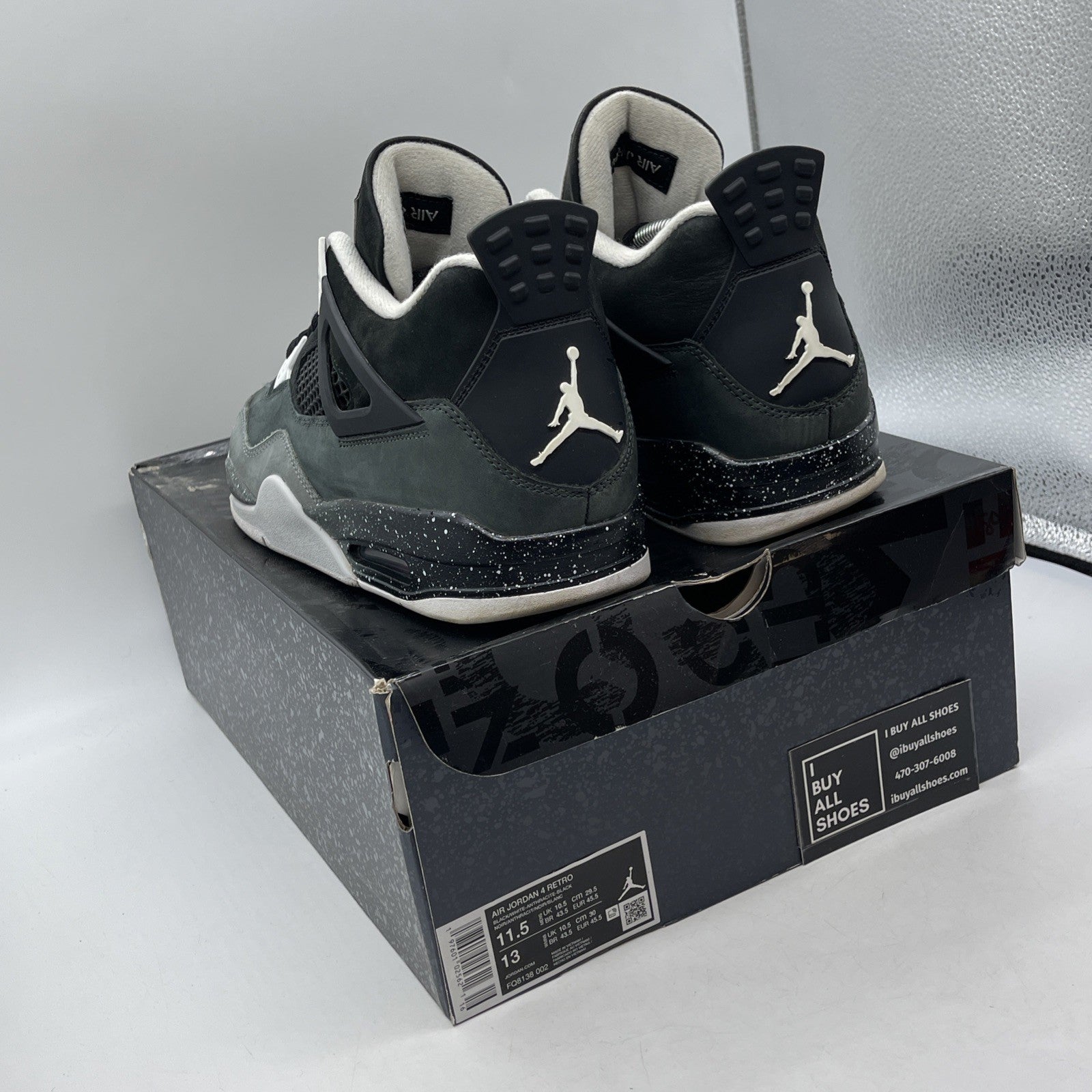 Size 11.5 - Air Jordan 4 Retro 2024 Fear Grey Black Suede (FQ8138-002)