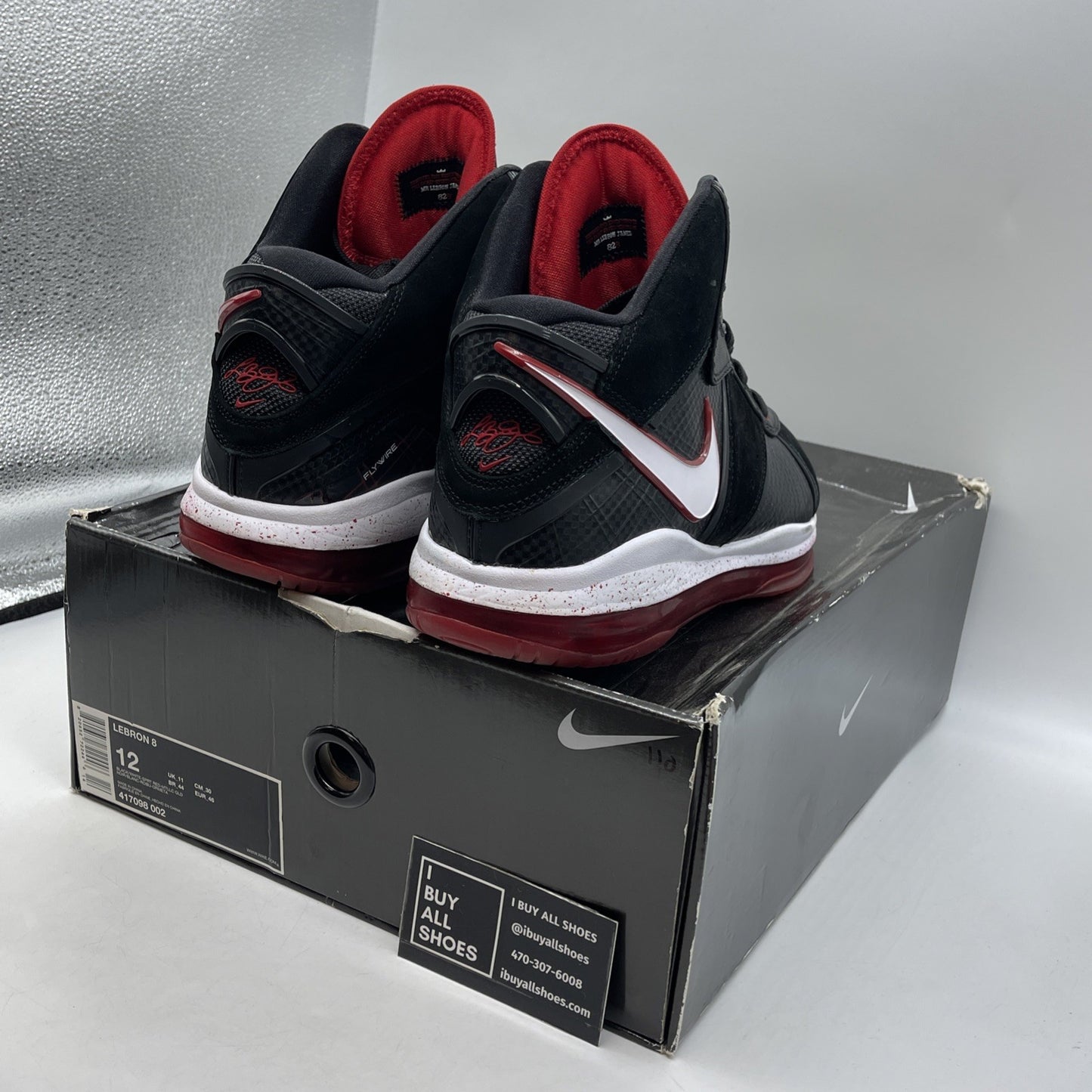 Size 12 - Nike LeBron 8 Bred (417098-002)