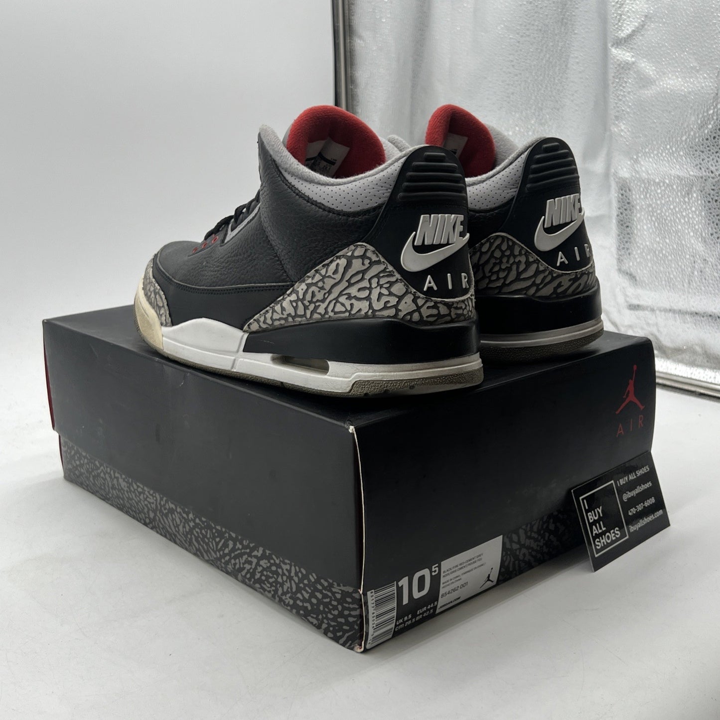 Size 10.5 - Air Jordan 3 Retro OG Mid Black Cement (854262-001)