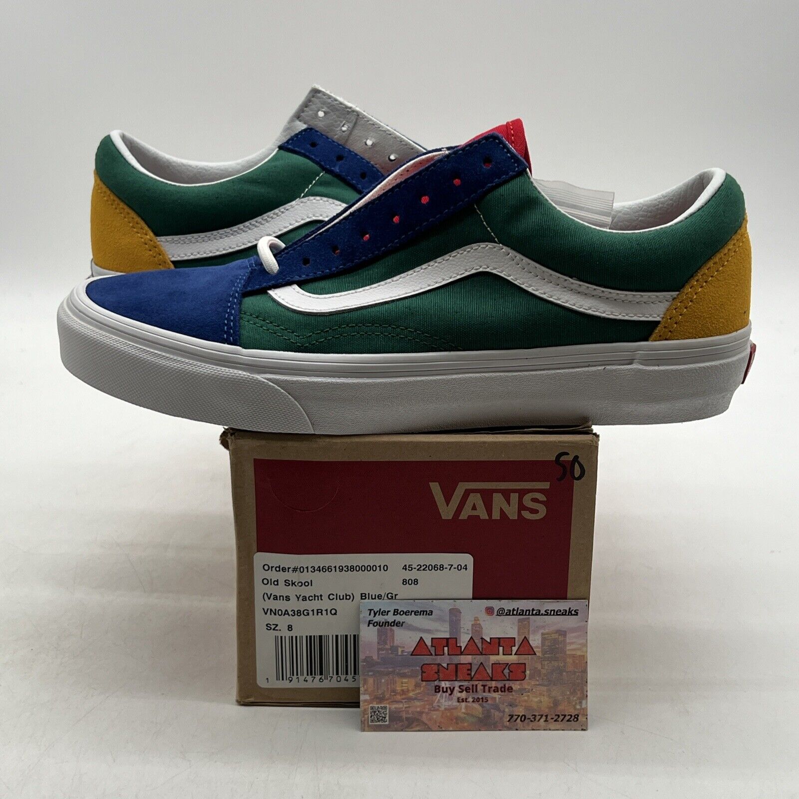 Size 8 - VANS Old Skool Yacht Club Red Blue Yellow White  (VN0A38G1R1Q)