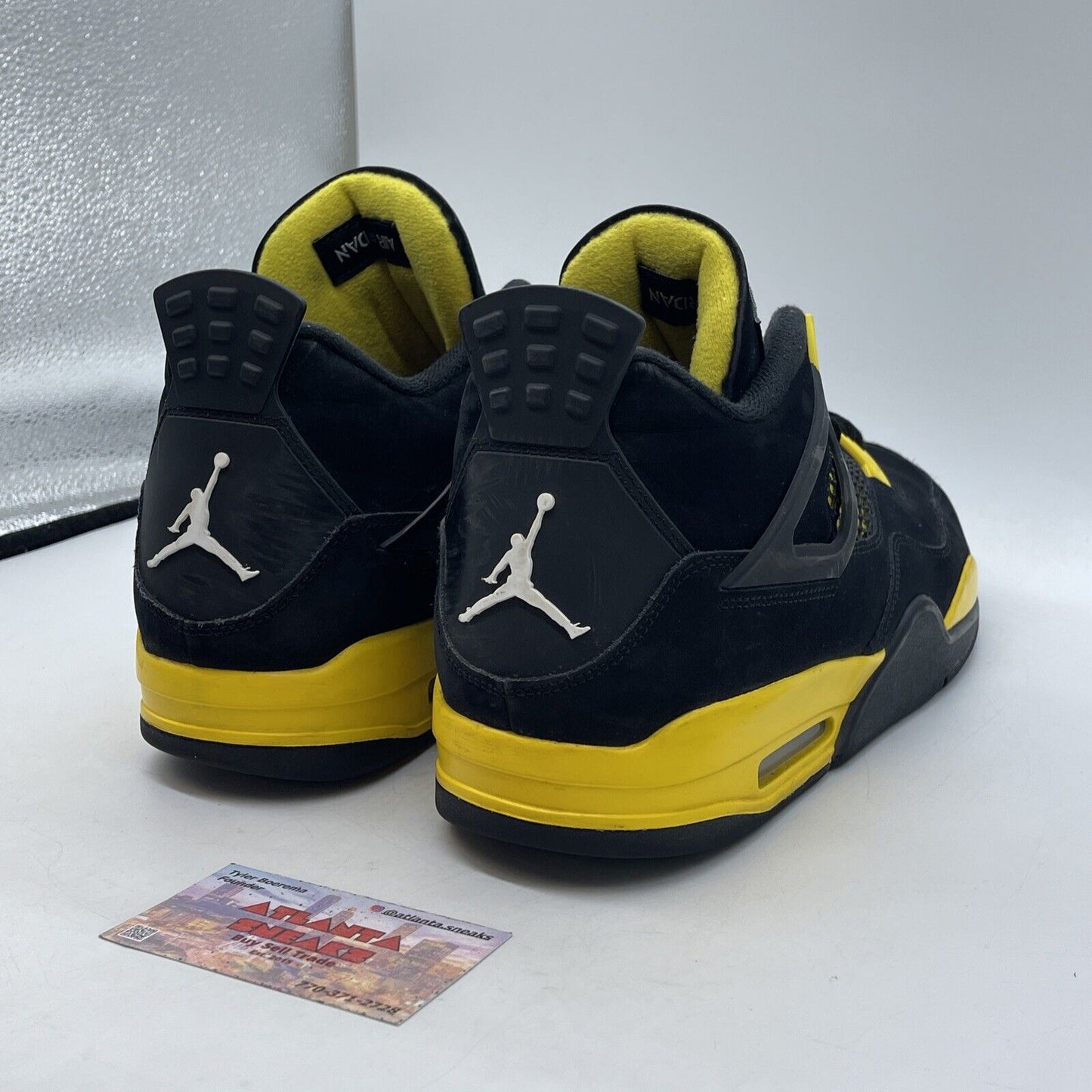 Size 13 - Jordan 4 Retro Mid Thunder Yellow Leather Black Suede (DH6927-017)