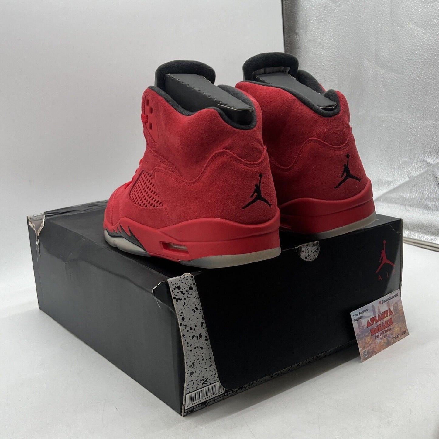 Size 11.5 - Air Jordan 5 Retro Red Suede Black Grey Suede (136027-602)