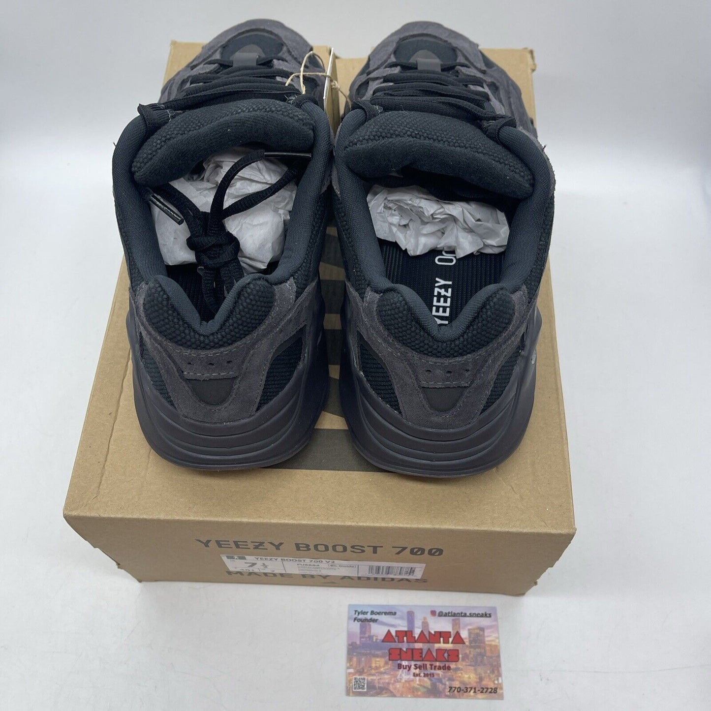 Size 7.5 - adidas Yeezy Boost 700 V2 Vanta Black Suede (FU6684)