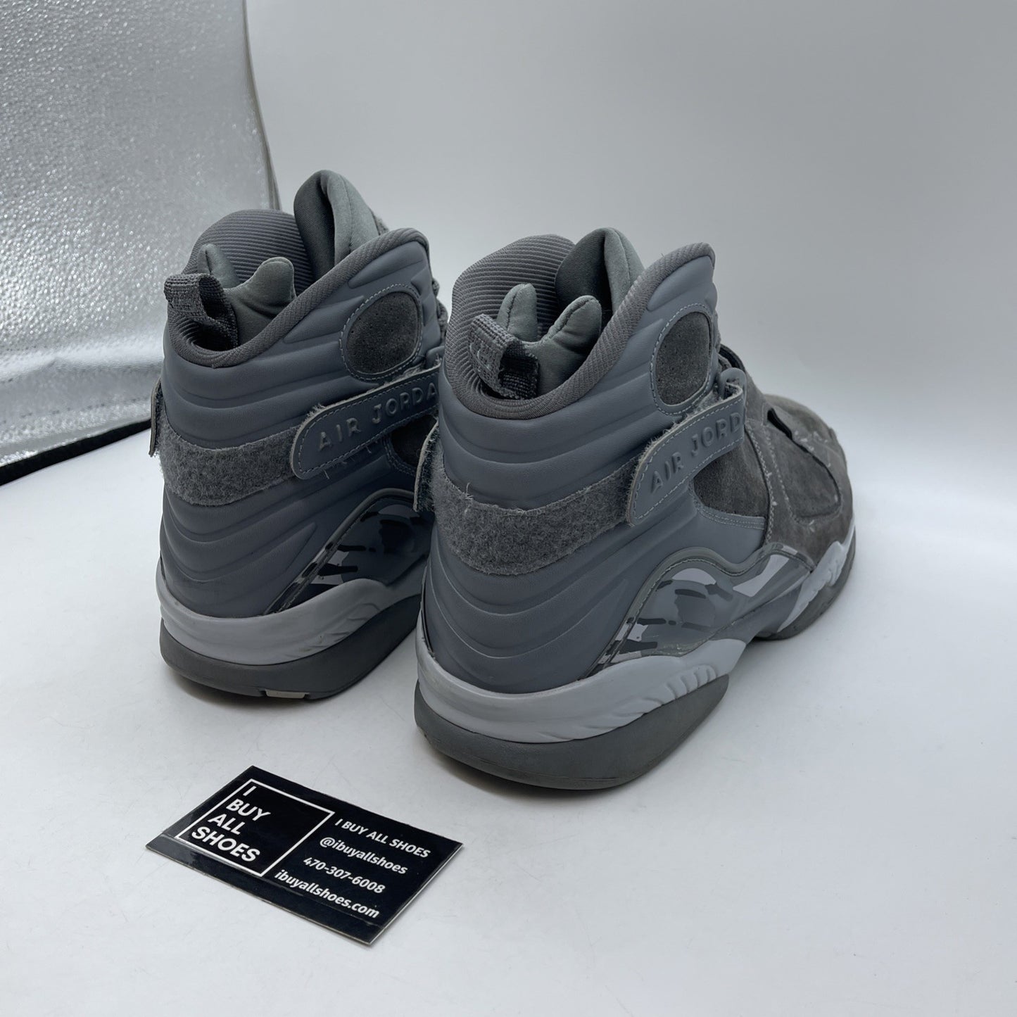 Size 14 - Air Jordan 8 Retro Cool Grey Suede Leather (305381-014)