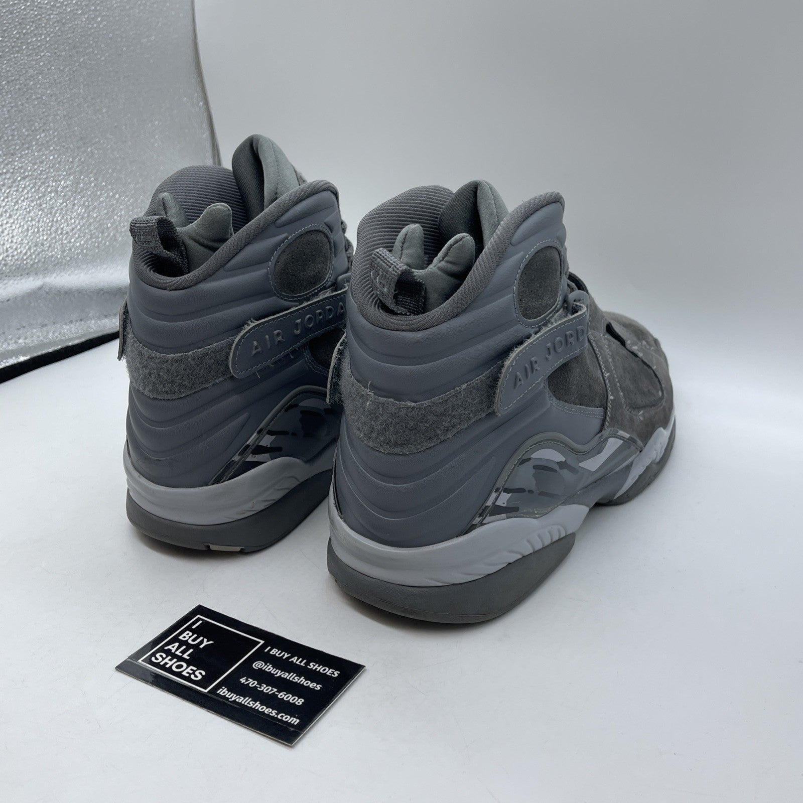 Size 14 - Air Jordan 8 Retro Cool Grey Suede Leather (305381-014)