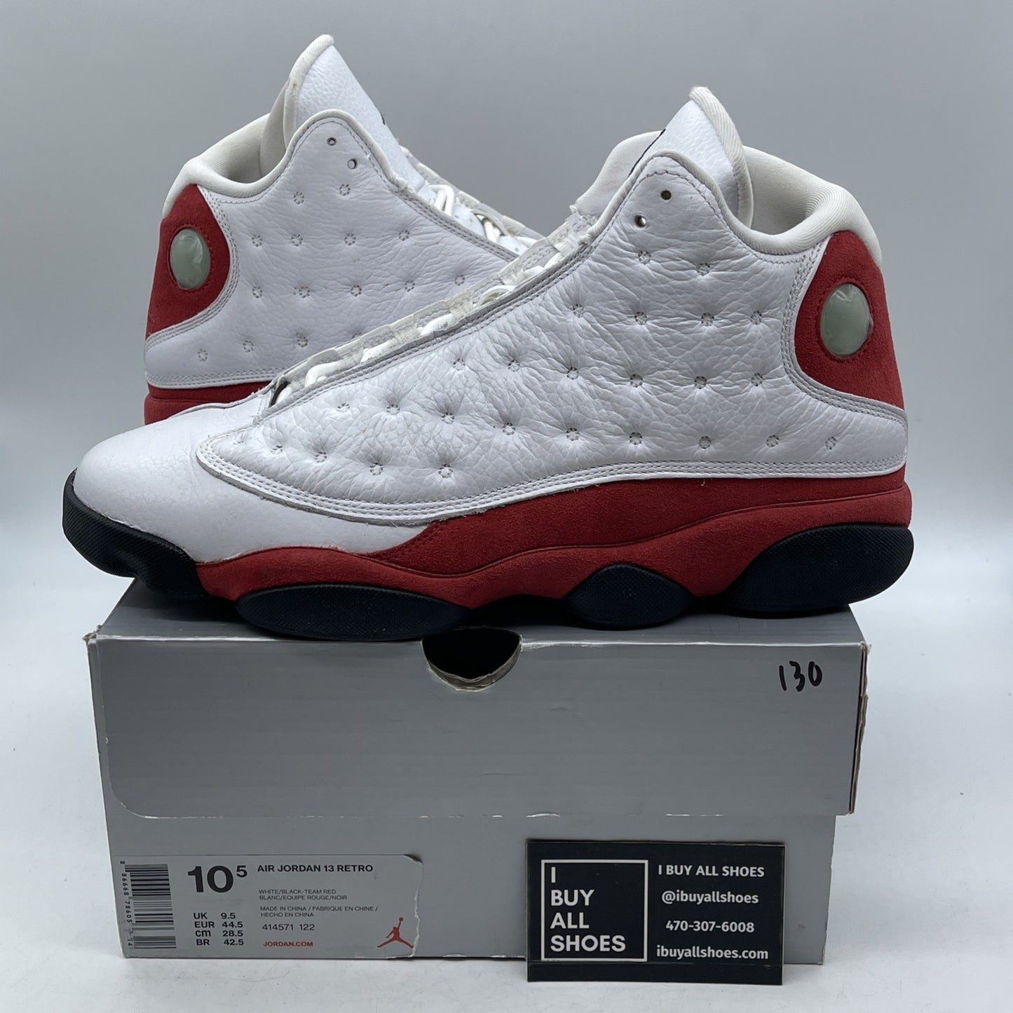 Size 10.5 - Jordan 13 Retro Chicago Red White Suede Leather (414571-122)