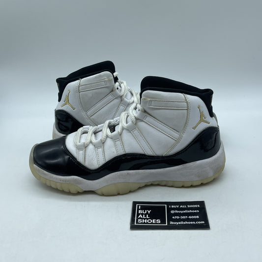 Size 7Y (GS) - Jordan 11 Retro Mid DMP White Black Leather (378038-170)
