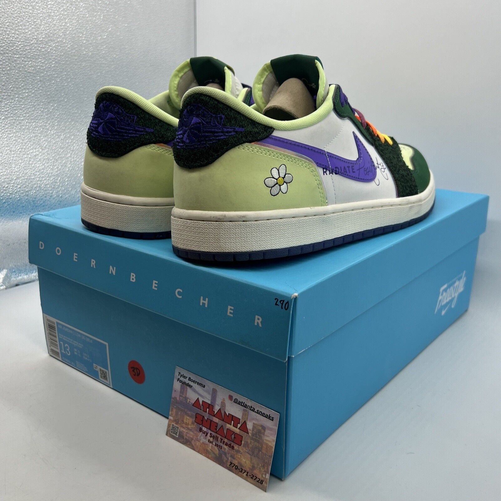 Size 13 - Jordan 1 Retro Low OG Doernbecher 2023 Green White (FD9665-351)