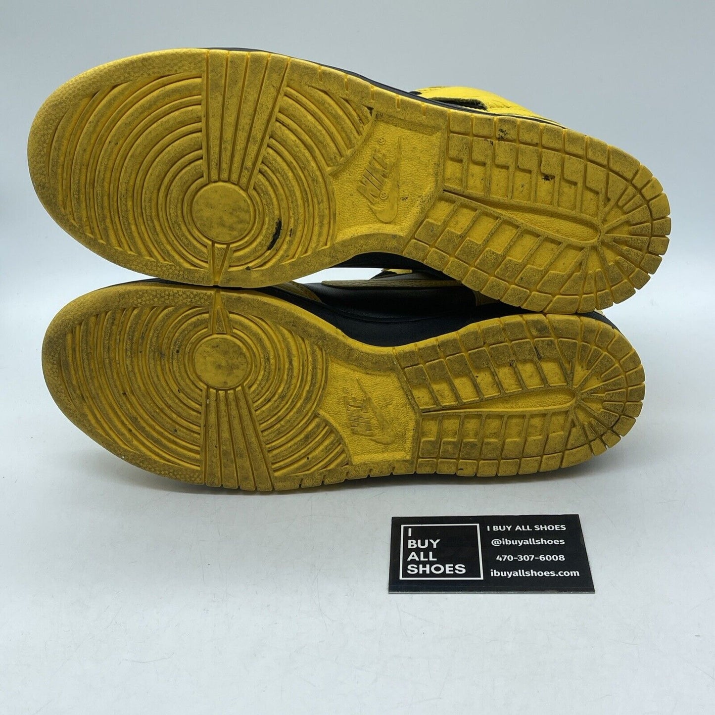 Size 10 - Nike Dunk High Black Varsity Maize Yellow Black Leather (317982-043)