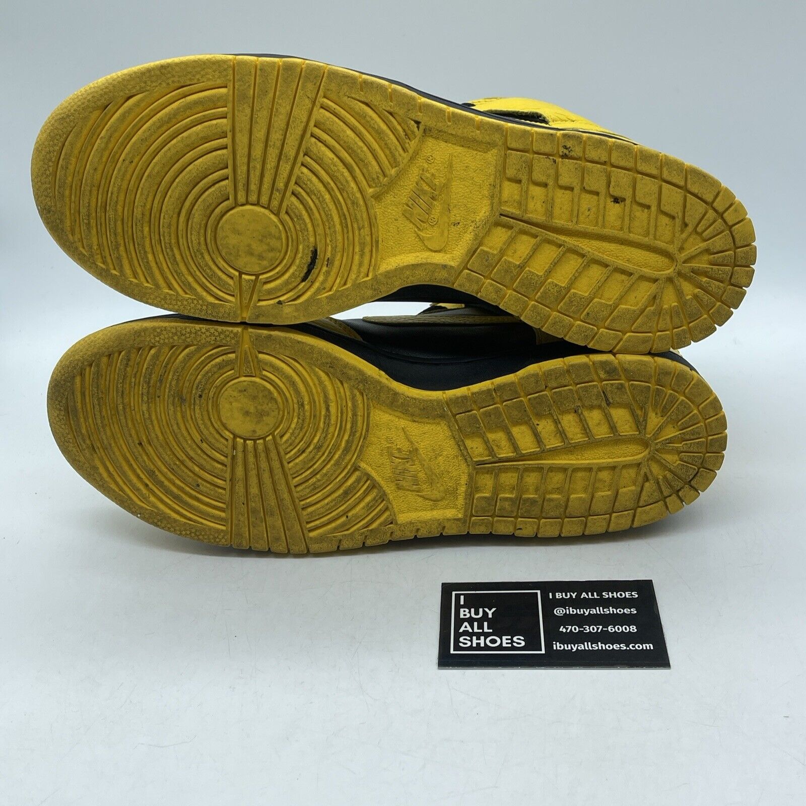 Size 10 - Nike Dunk High Black Varsity Maize Yellow Black Leather (317982-043)