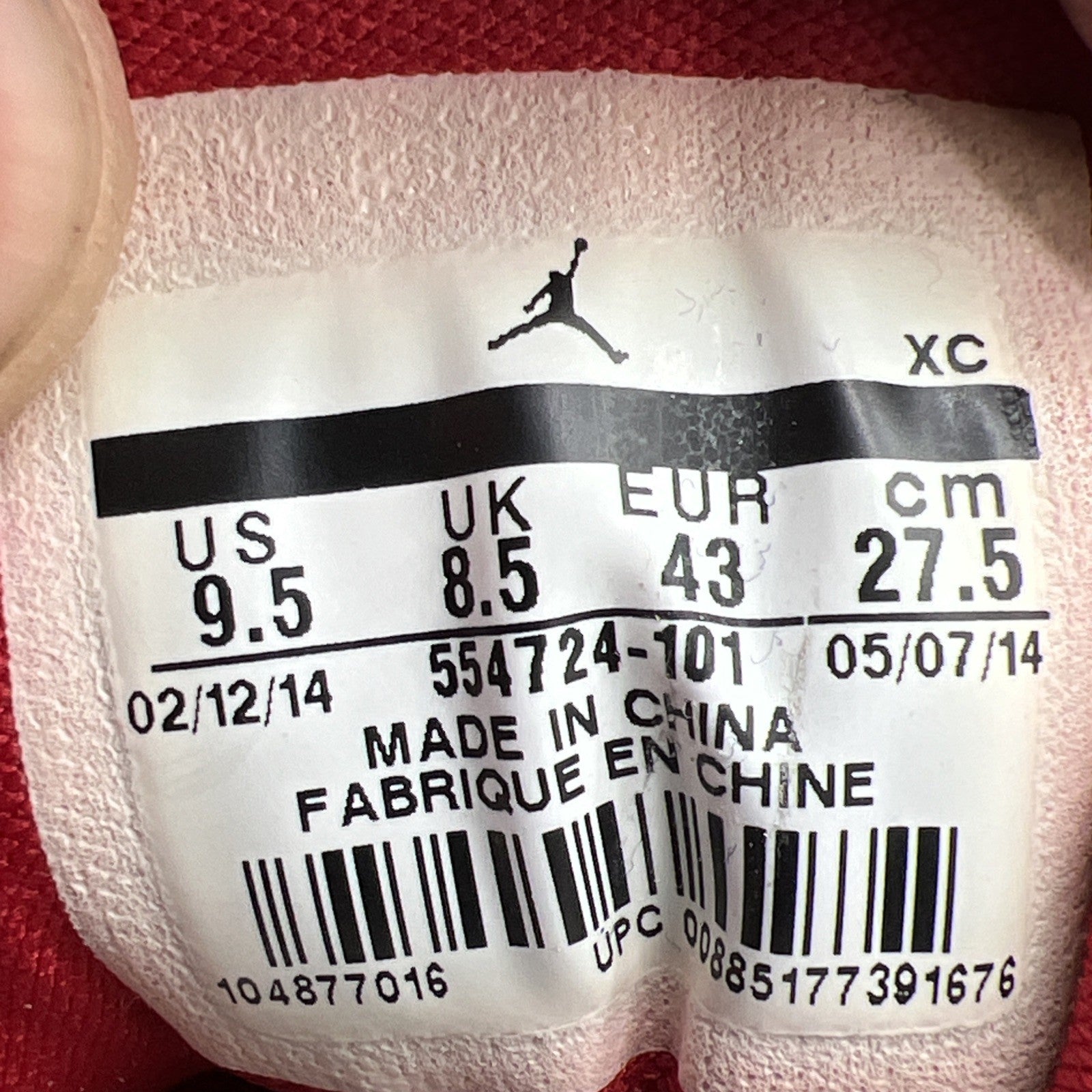 Size 9.5 - Air Jordan 1 Mid White Gym Red (554724-101)