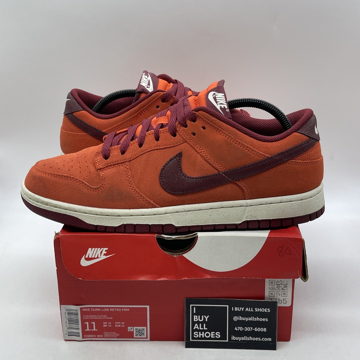 Size 11 - Nike Dunk Low Orange Suede (DQ8801-800)