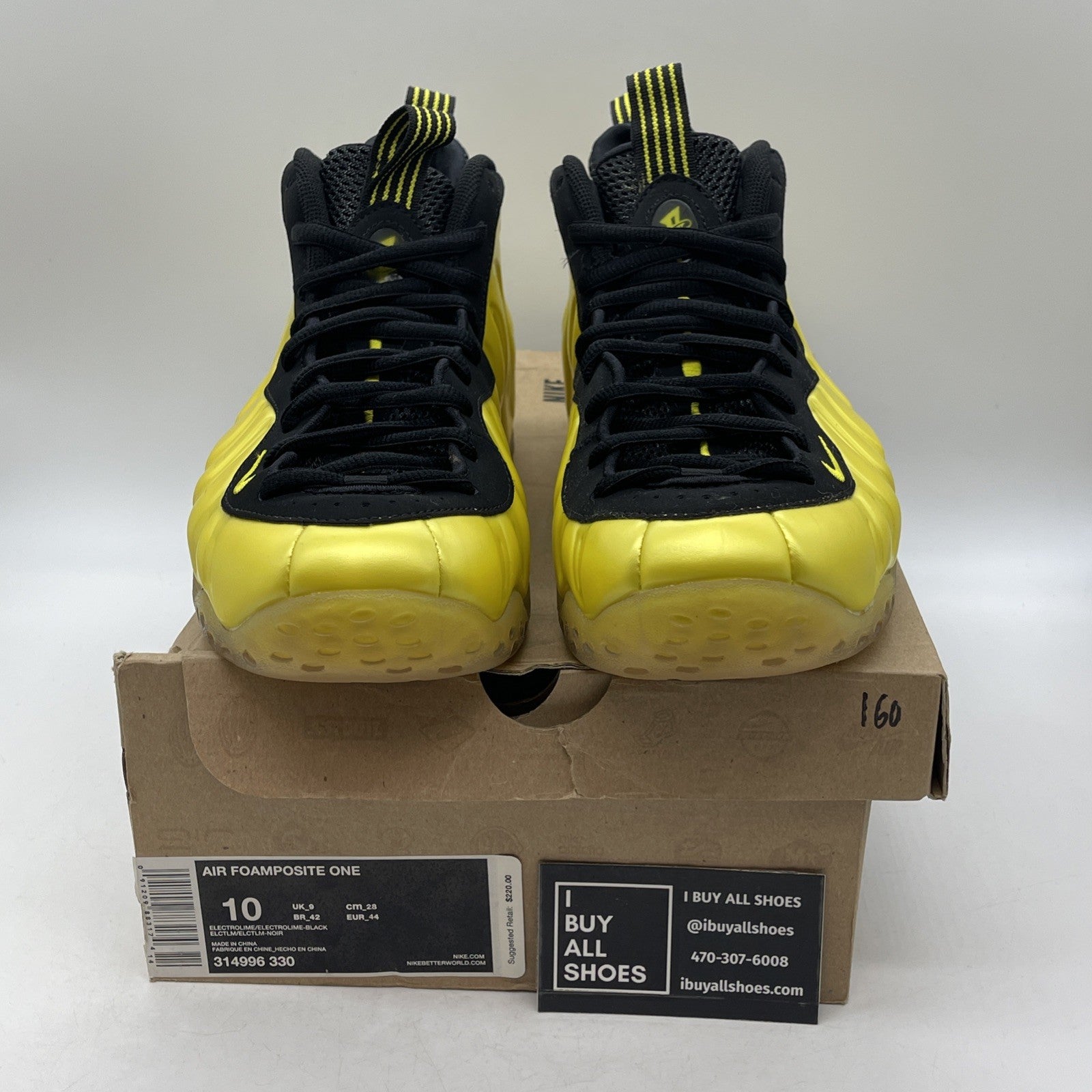 Size 10 - Nike Air Foamposite One Electrolime (314996-330)