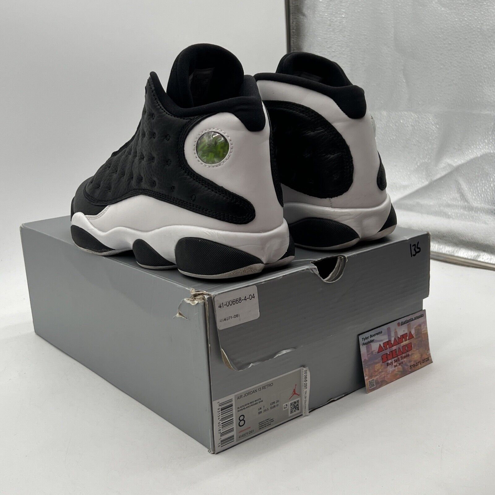 Size 8 - Air Jordan 13 Retro Reverse He Got Game Black White Leather 414571-061