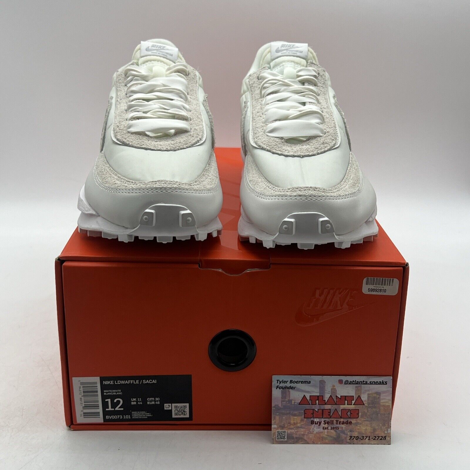 Size 12 - Nike sacai x LDWaffle White Nylon Suede (BV0073-101)